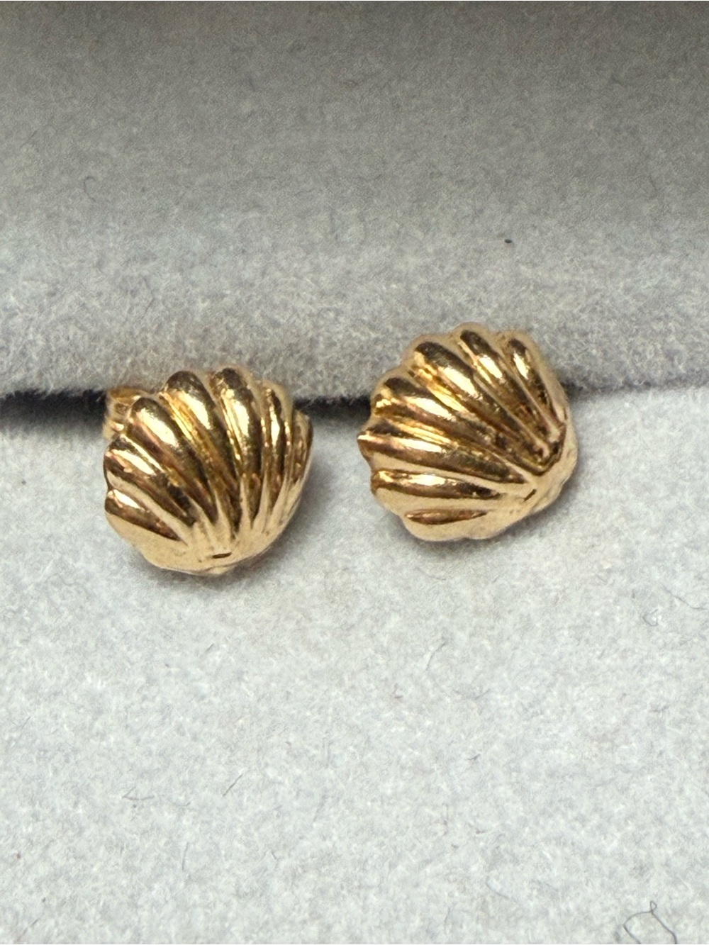 14K Gold Shell-Style Stud Earrings - Women's Jewelry